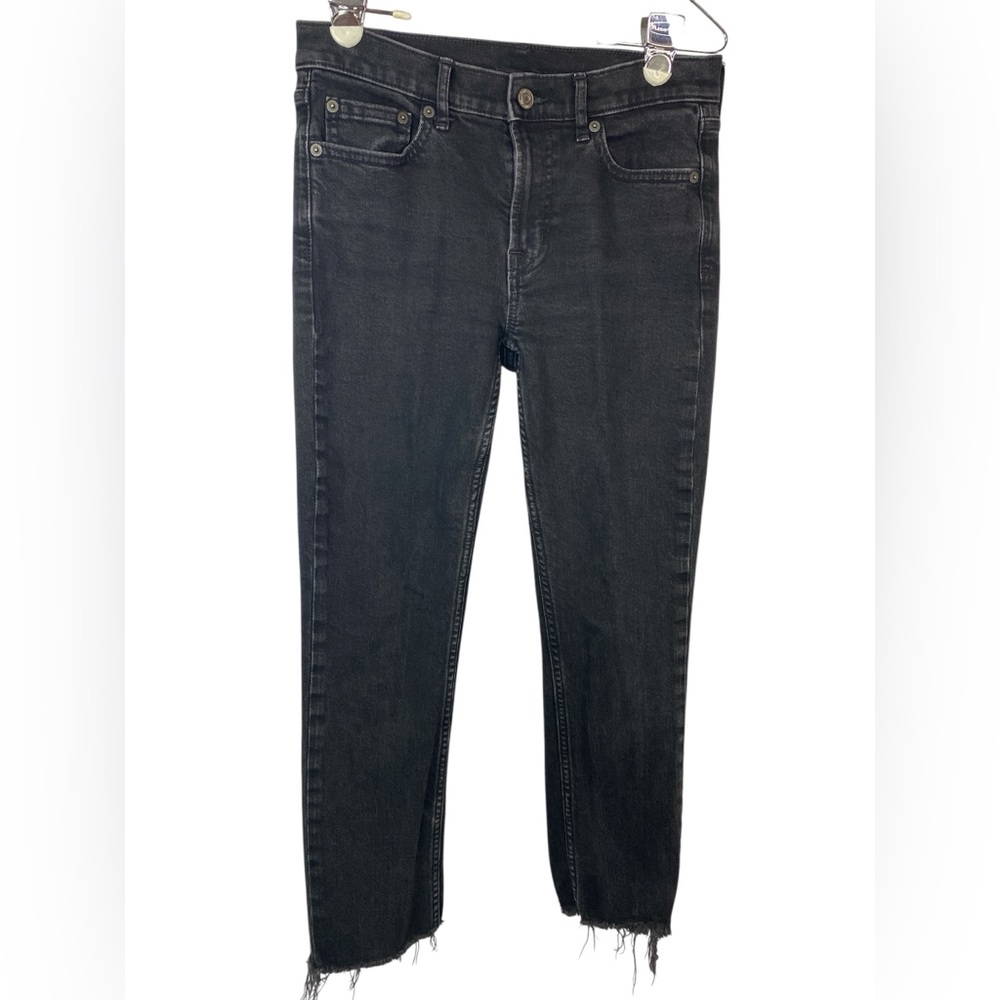 GAP Black Distressed Vintage Slim Mid Rise Denim Jeans Women’s 27 / 4